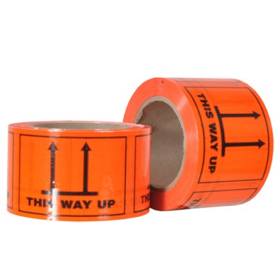 Label - Orange/Black This Way Up 75mm x 96mm 500/Roll