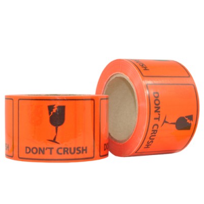 Label - Orange/Black Dont Crush 75mm x 96mm  500/Roll