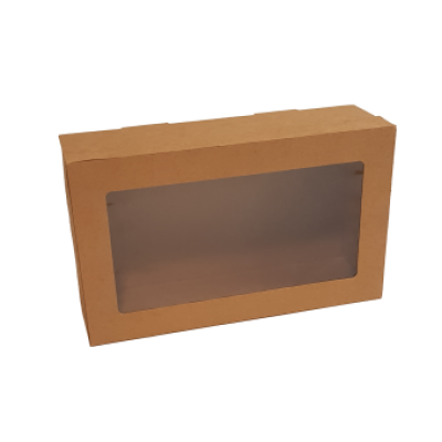 Window Box & Lid Kraft XS 255x152x80mm 10/Pack 100/Carton
