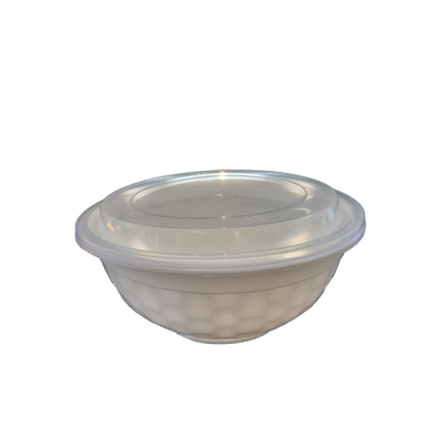 HS White 36oz/1050ml Bowl & Clear Lid Set 150/Carton