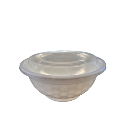 HS White 32oz/950ml Bowl & Clear Lid Set 150/Carton