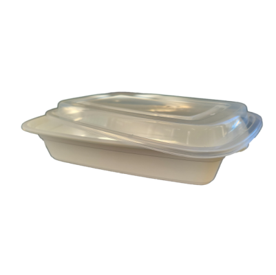 HS WhiteTakeaway Tray + Clear Lid Set 32oz/950ml 150/Carton